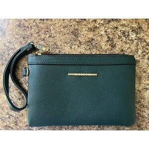 Dasien Wristlet Teal Faux Leather